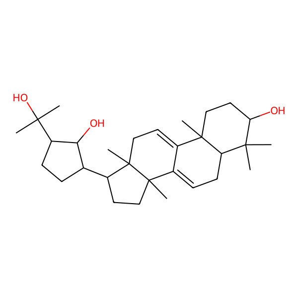 2D Structure of 17-[2-hydroxy-3-(2-hydroxypropan-2-yl)cyclopentyl]-4,4,10,13,14-pentamethyl-2,3,5,6,12,15,16,17-octahydro-1H-cyclopenta[a]phenanthren-3-ol