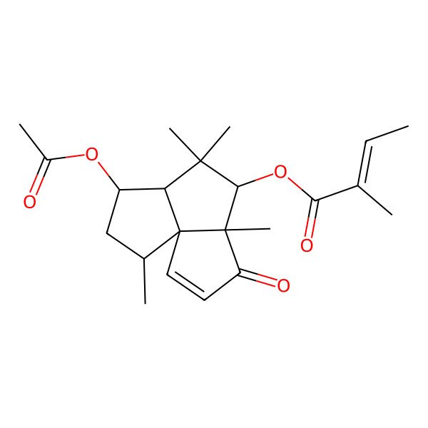 2D Structure of [(1R,5R,6S,8R,9R,11R)-9-acetyloxy-5,7,7,11-tetramethyl-4-oxo-6-tricyclo[6.3.0.01,5]undec-2-enyl] (Z)-2-methylbut-2-enoate