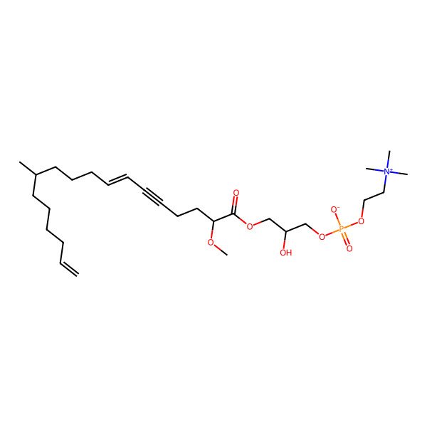 2D Structure of [(2R)-2-hydroxy-3-[(2S,7Z,12S)-2-methoxy-12-methyloctadeca-7,17-dien-5-ynoyl]oxypropyl] 2-(trimethylazaniumyl)ethyl phosphate