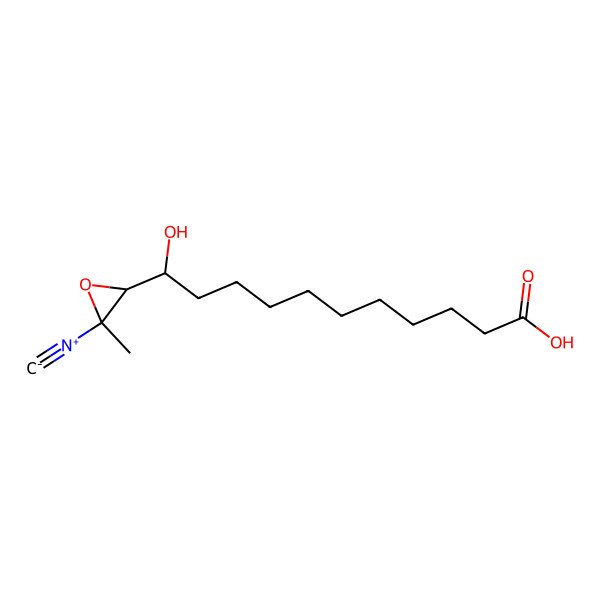 2D Structure of (11R)-11-hydroxy-11-[(2R,3R)-3-isocyano-3-methyloxiran-2-yl]undecanoic acid