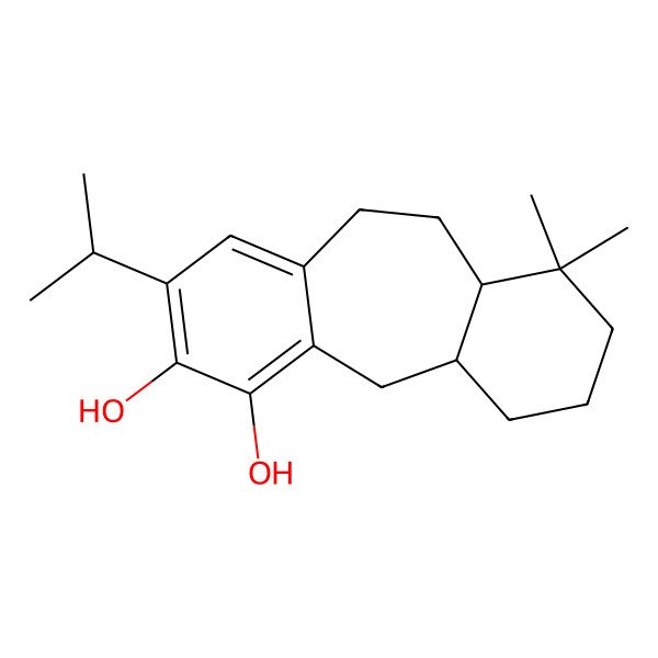 2D Structure of (11R)-12,12-dimethyl-6-propan-2-yltricyclo[9.4.0.03,8]pentadeca-3,5,7-triene-4,5-diol
