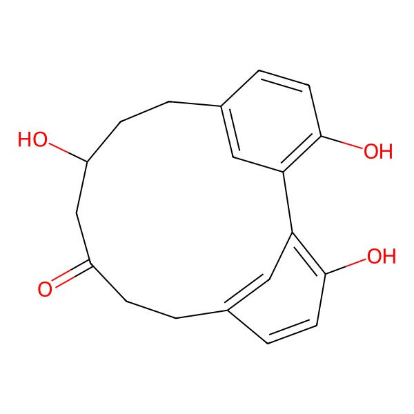 2D Structure of (11R)-3,11,17-trihydroxytricyclo[12.3.1.12,6]nonadeca-1(17),2,4,6(19),14(18),15-hexaen-9-one