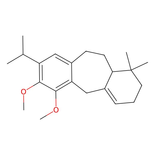 2D Structure of (11S)-4,5-dimethoxy-12,12-dimethyl-6-propan-2-yltricyclo[9.4.0.03,8]pentadeca-1(15),3,5,7-tetraene