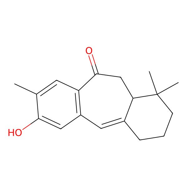 2D Structure of (11S)-5-hydroxy-6,12,12-trimethyltricyclo[9.4.0.03,8]pentadeca-1,3(8),4,6-tetraen-9-one