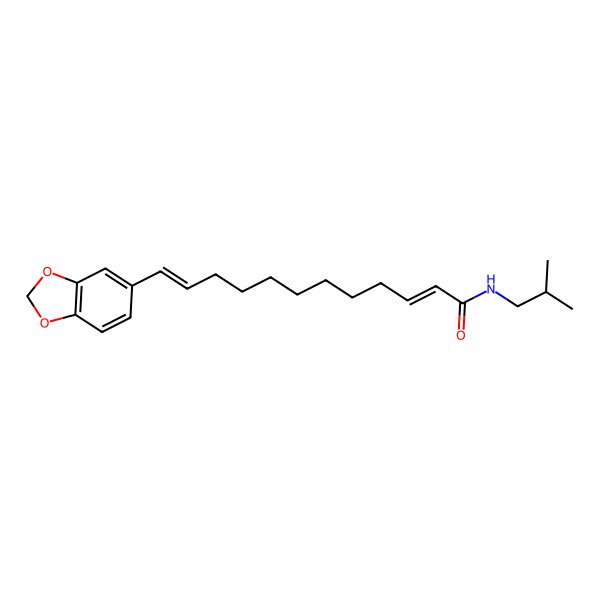 2D Structure of 12-(1,3-benzodioxol-5-yl)-N-(2-methylpropyl)dodeca-2,11-dienamide