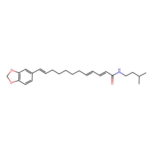 2D Structure of 12-(1,3-benzodioxol-5-yl)-N-(3-methylbutyl)dodeca-2,4,11-trienamide