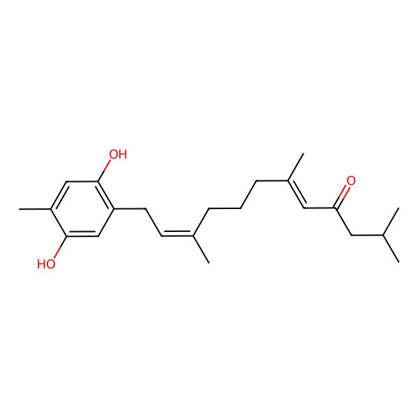 2D Structure of 12-(2,5-Dihydroxy-4-methylphenyl)-2,6,10-trimethyldodeca-5,10-dien-4-one