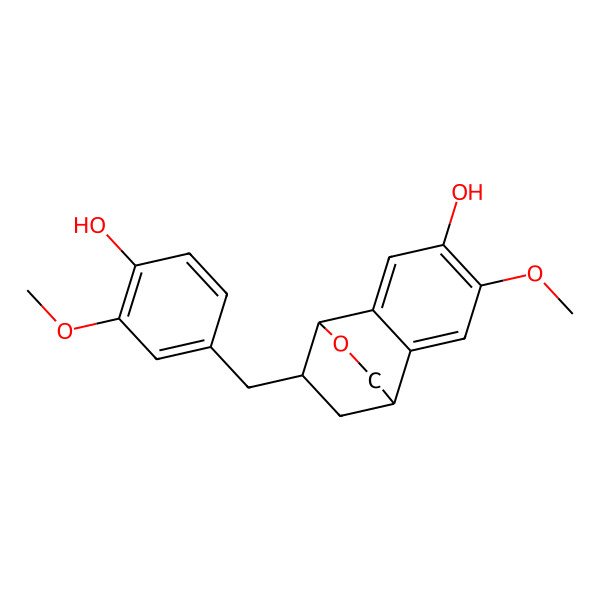 2D Structure of 12-[(4-Hydroxy-3-methoxyphenyl)methyl]-4-methoxy-9-oxatricyclo[6.2.2.02,7]dodeca-2,4,6-trien-5-ol