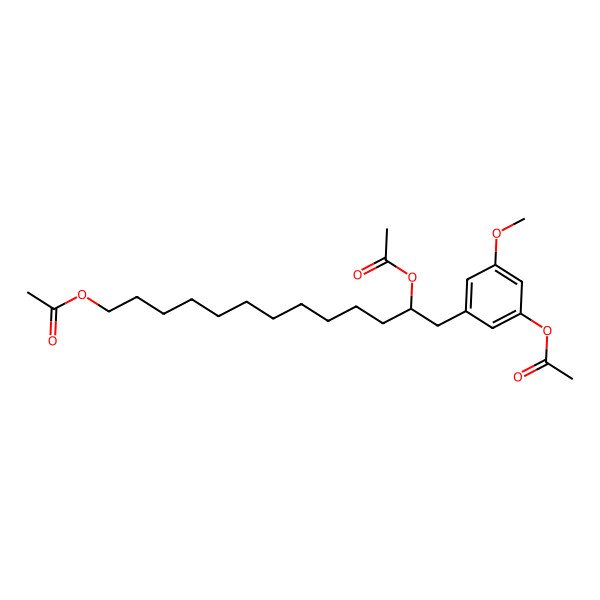 2D Structure of [12-Acetyloxy-13-(3-acetyloxy-5-methoxyphenyl)tridecyl] acetate