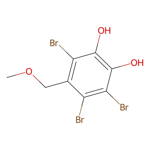 2D Structure of 1,2-Benzenediol, 3,4,6-tribromo-5-(methoxymethyl)-