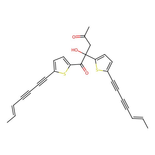 2D Structure of 1,2-Bis(5-hept-5-en-1,3-diynylthiophen-2-yl)-2-hydroxypentane-1,4-dione