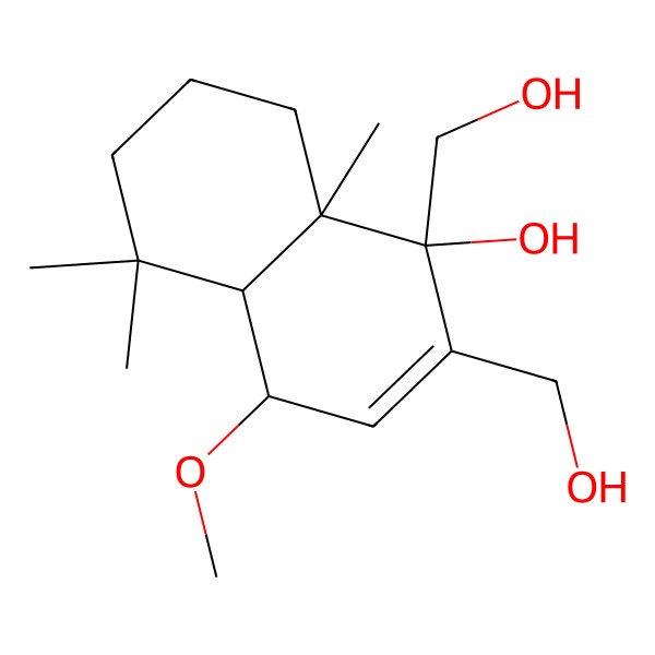 2D Structure of 1,2-bis(hydroxymethyl)-4-methoxy-5,5,8a-trimethyl-4a,6,7,8-tetrahydro-4H-naphthalen-1-ol
