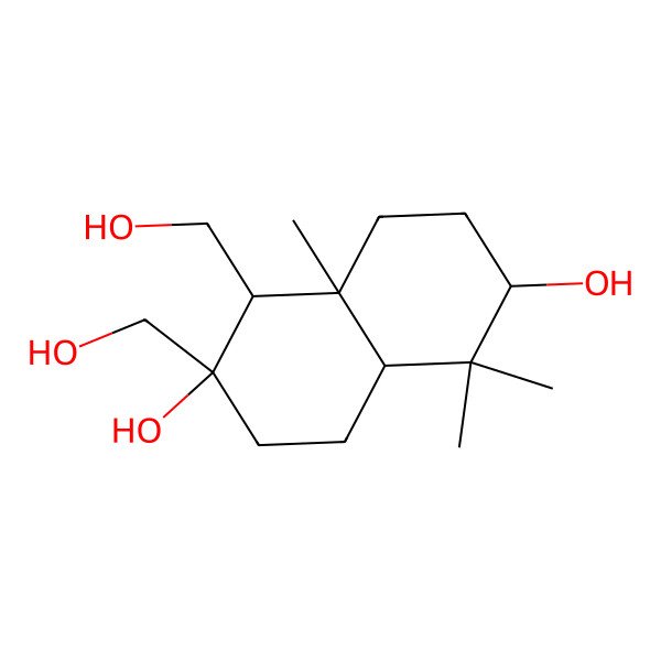 2D Structure of 1,2-bis(hydroxymethyl)-5,5,8a-trimethyl-3,4,4a,6,7,8-hexahydro-1H-naphthalene-2,6-diol