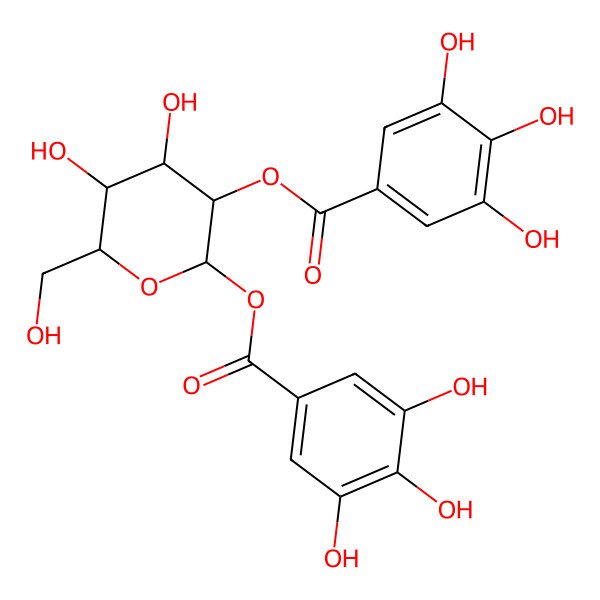 2D Structure of 1,2-Digalloyl-beta-D-glucopyranose