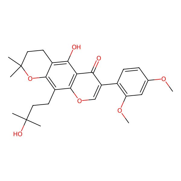 2D Structure of 1'',2''-Dihydro-8-hydroxyisopentanyl-2'-methoxy-4'-O-methylalpinumisoflavone