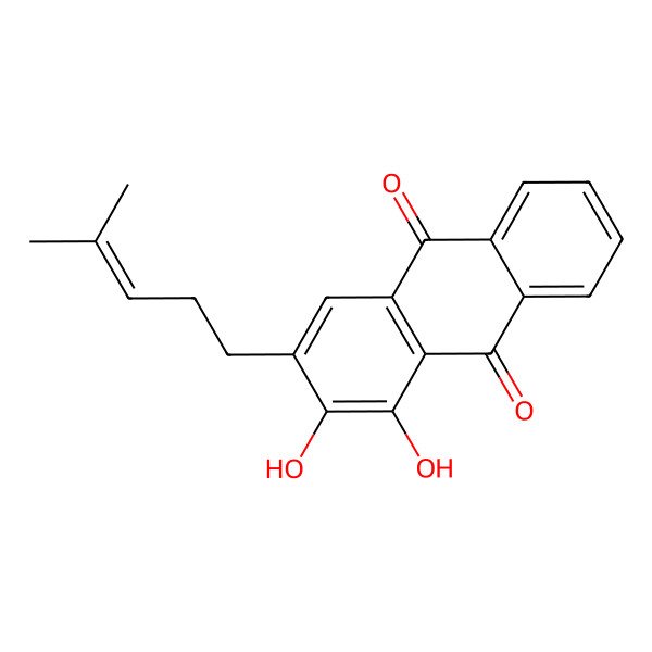 2D Structure of 1,2-Dihydroxy-3-(4-methylpent-3-en-1-yl)anthracene-9,10-dione