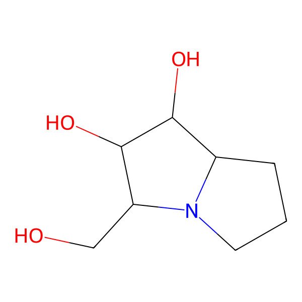 2D Structure of 1,2-Dihydroxy-3-hydroxymethylpyrrolizidine