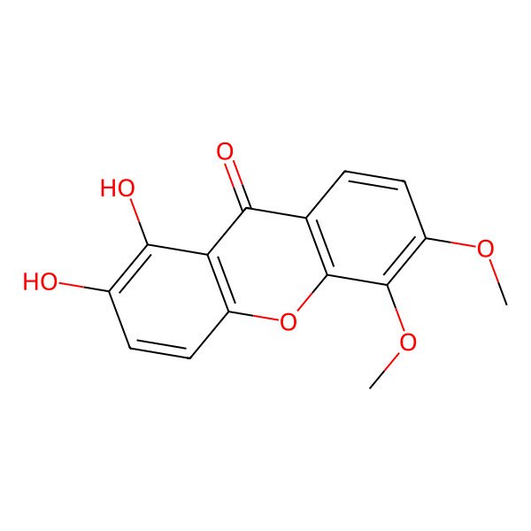 2D Structure of 1,2-Dihydroxy-5,6-dimethoxyxanthen-9-one