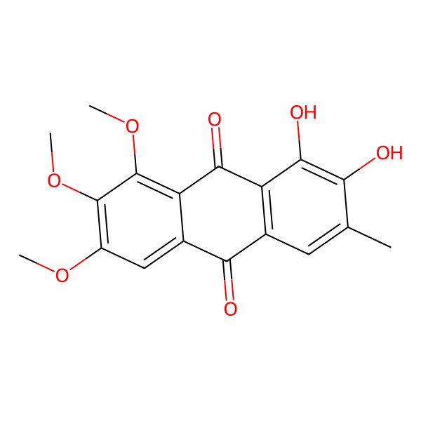 2D Structure of 1,2-Dihydroxy-6,7,8-trimethoxy-3-methylanthracene-9,10-dione 2D Structure of 1,2-Dihydroxy-6,7,8-trimethoxy-3-methylanthracene-9,10-dione