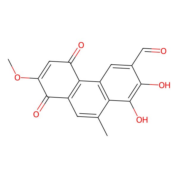 2D Structure of 1,2-Dihydroxy-7-methoxy-10-methyl-5,8-dioxophenanthrene-3-carbaldehyde