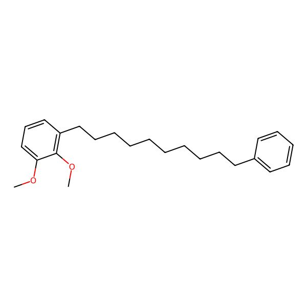 2D Structure of 1,2-Dimethoxy-3-(10-phenyldecyl)benzene