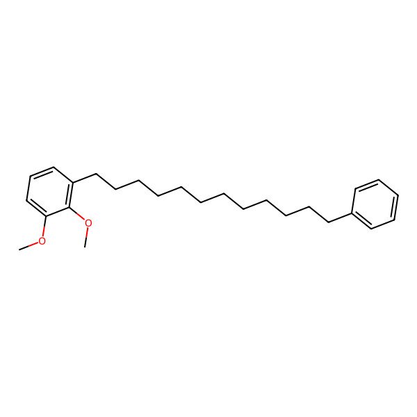 2D Structure of 1,2-Dimethoxy-3-(12-phenyldodecyl)benzene