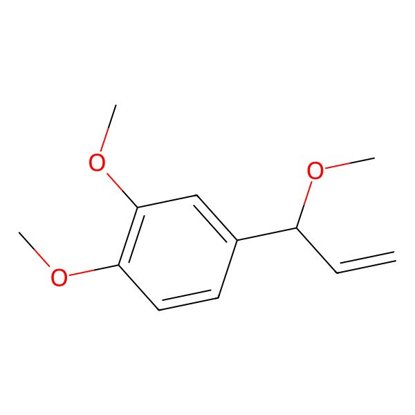 2D Structure of 1,2-dimethoxy-4-[(1R)-1-methoxyprop-2-enyl]benzene