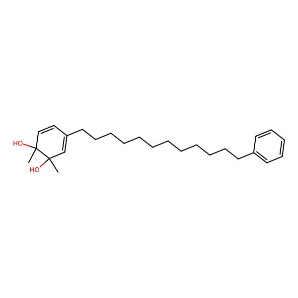 2D Structure of 1,2-Dimethyl-4-(12-phenyldodecyl)cyclohexa-3,5-diene-1,2-diol