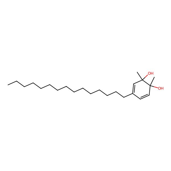2D Structure of 1,2-Dimethyl-4-pentadecylcyclohexa-3,5-diene-1,2-diol