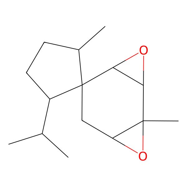 2D Structure of 1,2'-Dimethyl-5'-propan-2-ylspiro[3,8-dioxatricyclo[5.1.0.02,4]octane-5,1'-cyclopentane]