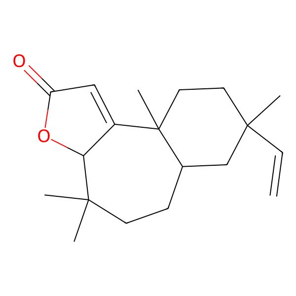 2D Structure of 12-Ethenyl-1,7,7,12-tetramethyl-5-oxatricyclo[8.4.0.02,6]tetradec-2-en-4-one