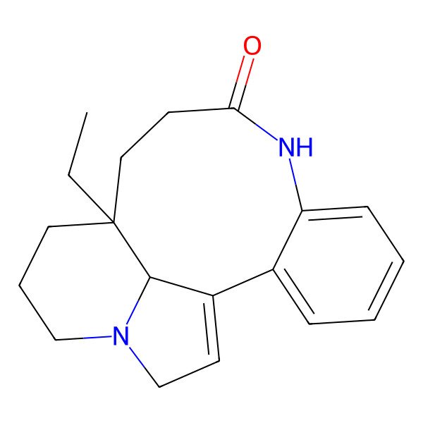 2D Structure of 12-Ethyl-8,16-diazatetracyclo[10.6.1.02,7.016,19]nonadeca-1(18),2,4,6-tetraen-9-one