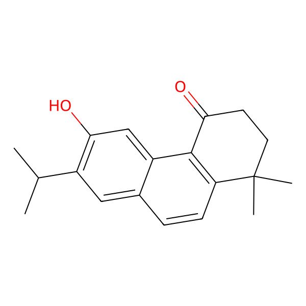 2D Structure of 12-Hydroxy-1-oxo-20-norabieta-5(10),6,8,11,13-pentaene 2D Structure of 12-Hydroxy-1-oxo-20-norabieta-5(10),6,8,11,13-pentaene