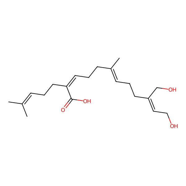 2D Structure of 12-Hydroxy-10-(hydroxymethyl)-6-methyl-2-(4-methylpent-3-enyl)dodeca-2,6,10-trienoic acid