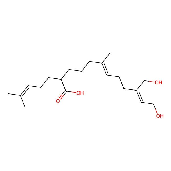 2D Structure of 12-Hydroxy-10-(hydroxymethyl)-6-methyl-2-(4-methylpent-3-enyl)dodeca-6,10-dienoic acid