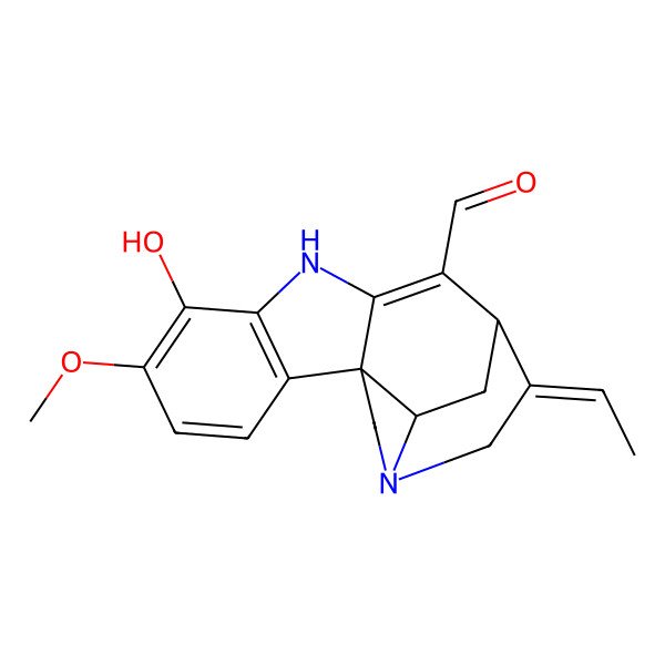 2D Structure of 12-Hydroxy-11-methoxynor-C-fluorocurarine