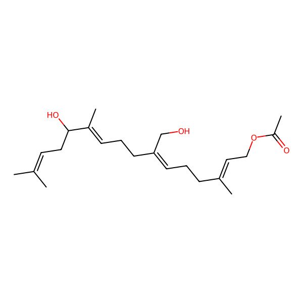 2D Structure of [12-Hydroxy-7-(hydroxymethyl)-3,11,15-trimethylhexadeca-2,6,10,14-tetraenyl] acetate