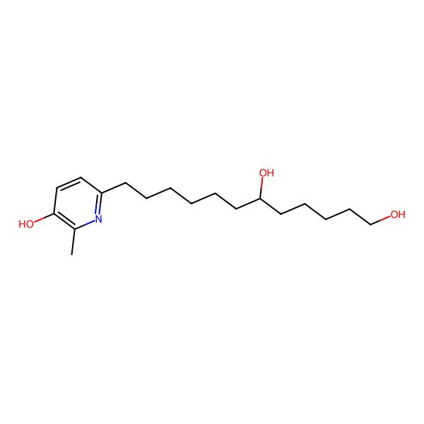 2D Structure of 12-(5-Hydroxy-6-methyl-2-pyridinyl)dodecane-1,6-diol