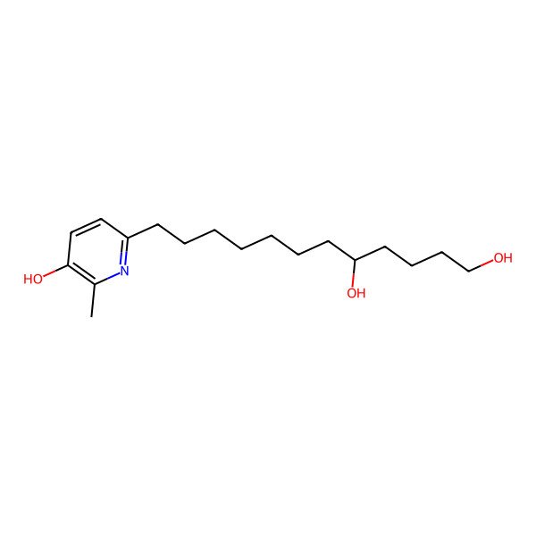 2D Structure of 12-(5-Hydroxy-6-methyl-2-pyridinyl)dodecane-1,5-diol