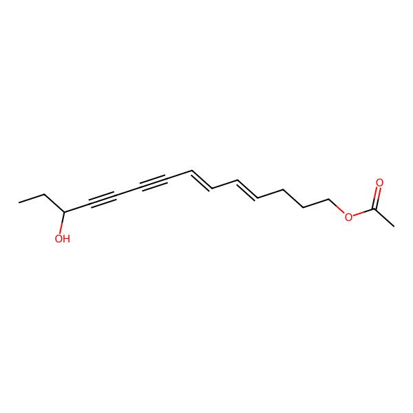 2D Structure of 12-Hydroxytetradeca-4,6-dien-8,10-diynyl acetate
