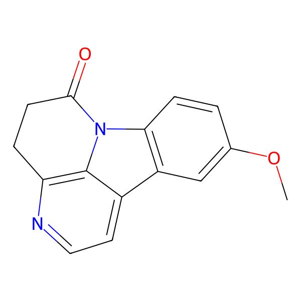 2D Structure of 12-Methoxy-1,6-diazatetracyclo[7.6.1.05,16.010,15]hexadeca-5,7,9(16),10(15),11,13-hexaen-2-one