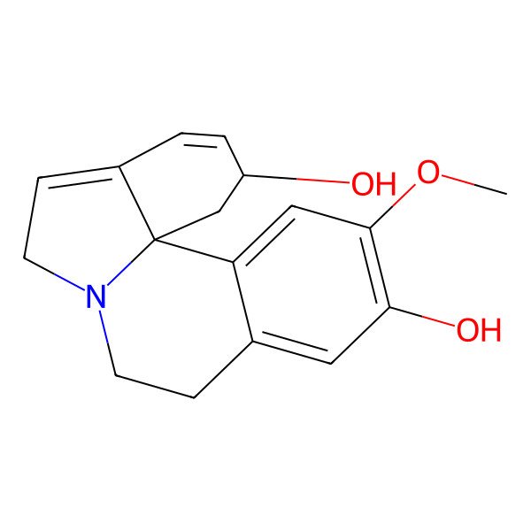 2D Structure of 12-methoxy-2,6,8,9-tetrahydro-1H-indolo[7a,1-a]isoquinoline-2,11-diol