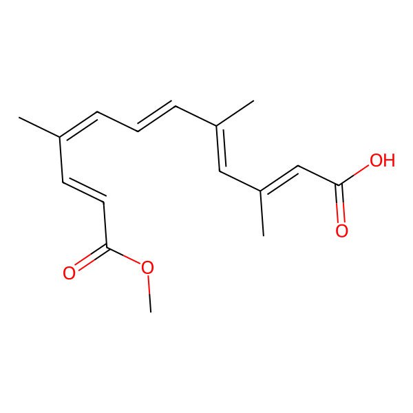 2D Structure of 12-Methoxy-3,5,9-trimethyl-12-oxododeca-2,4,6,8,10-pentaenoic acid