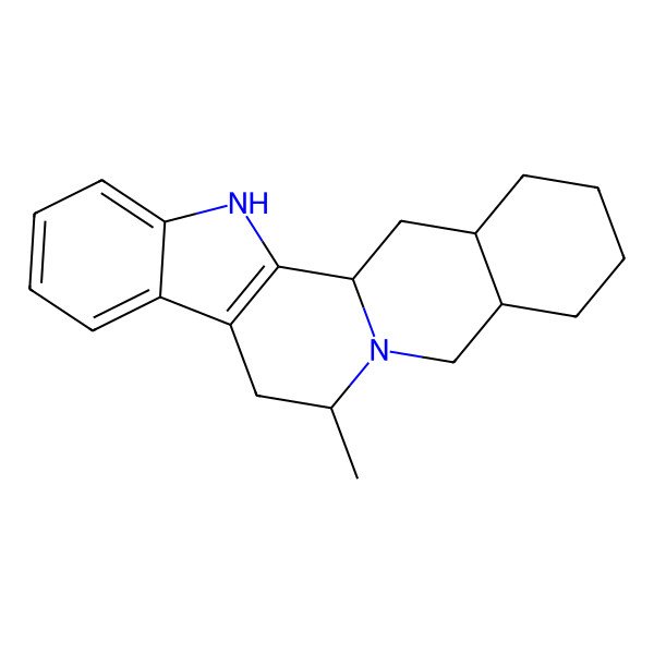 2D Structure of 12-Methyl-1,3,11,12,14,15,16,17,18,19,20,21-dodecahydroyohimban