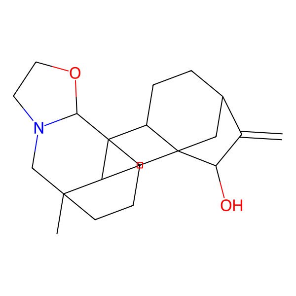 2D Structure of 12-Methyl-6-methylidene-17-oxa-14-azahexacyclo[10.6.3.15,8.01,11.02,8.014,18]docosan-7-ol