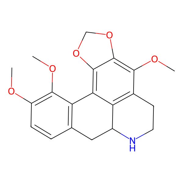 2D Structure of 1,2-Methylenedioxy-3,10,11-trimethoxynoraporphine