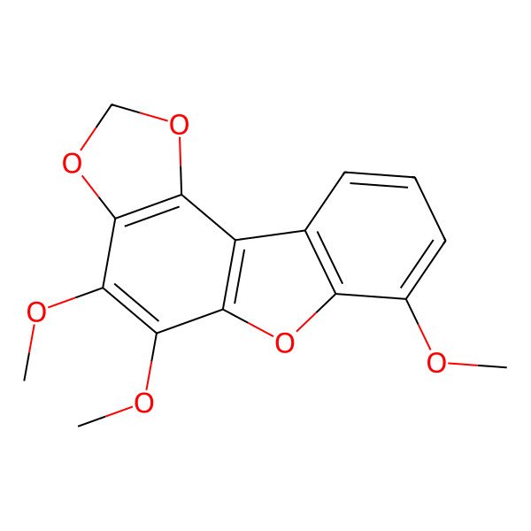 2D Structure of 1,2-Methylenedioxy-3,4,6-trimethoxydibenzofuran