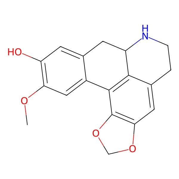 2D Structure of 1,2-Methylenedioxy-9-hydroxy-10-methoxynoraporphine
