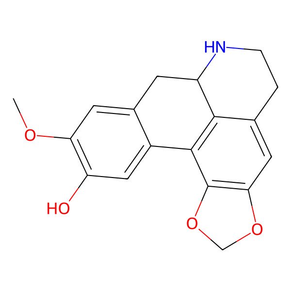 2D Structure of 1,2-Methylenedioxy-9-methoxy-10-hydroxynoraporphine