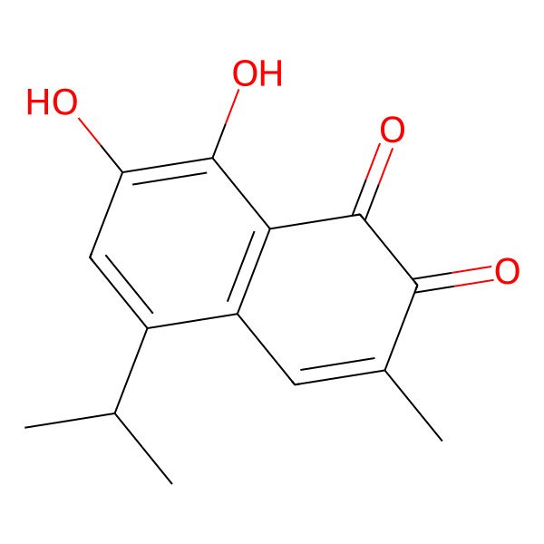 2D Structure of 1,2-Naphthalenedione, 7,8-dihydroxy-3-methyl-5-(1-methylethyl)-